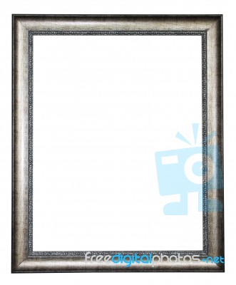 Silver Frame Isolated On White Background Stock Photo