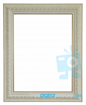 Silver Frame On The White Background Stock Photo