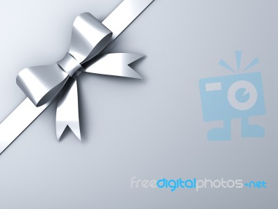 Silver Gift Bow Stock Image