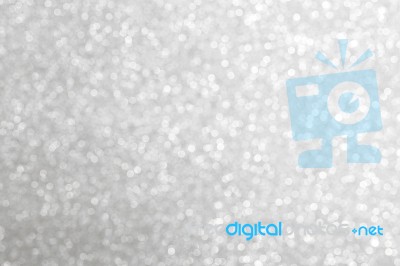 Silver Glitter Bokeh Background Stock Photo