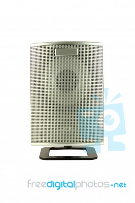 Silver Grid Speaker Stock Photo