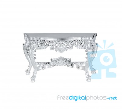 Silver Table Stock Photo