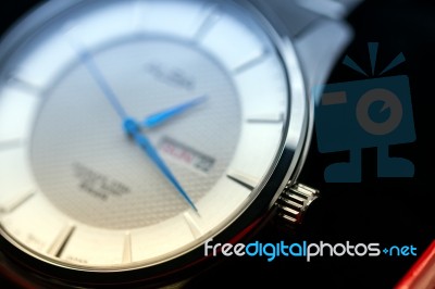 Silver Watch Stock Photo