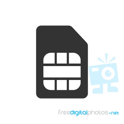 Sim Card Symbol Icon  Illustration On White Backgrou Stock Image