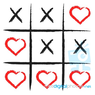 Simple Game - X-o Game.happy Valentines Day Symbol Stock Image