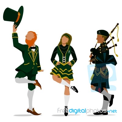 Simple Irish Characters Stock Image