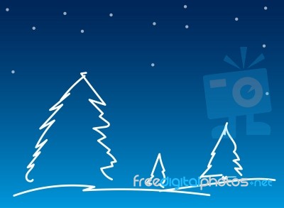 Simple Line Christmas Background Stock Image