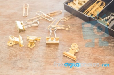 Simple Office Desk With Necessary Tool Stock Photo