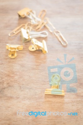 Simple Office Desk With Necessary Tool Stock Photo