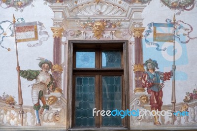 Sinaia, Wallachia/romania - September 21 : Fresco At Peles Castl… Stock Photo