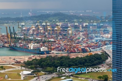 Singapore , Asia - February 3 : Singapore Skyline In Asia On Feb… Stock Photo