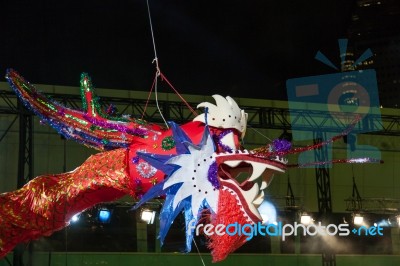 Singapore - February 3 : Dragon At The Chingay Festival 2012 In Stock Photo