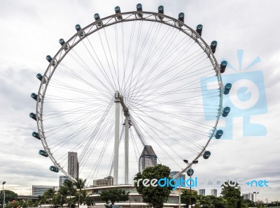 Singapore Flyer Ferris Wheel In Singapore Stock Photo