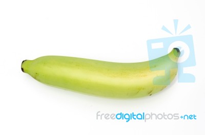 Single Banana Isolated On White Stock Photo