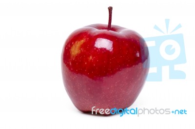 Single Fresh And Healthy Red Apple Stock Photo