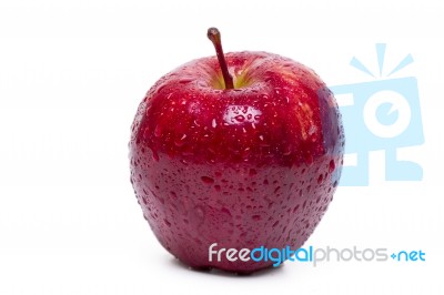 Single Fresh And Healthy Red Apple Stock Photo