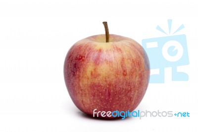 Single Fresh And Healthy Red Apple Stock Photo