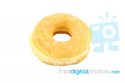 Single Sugar Donut On White Background Stock Photo