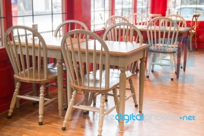 Single Vintage White Kitchen Chair Stock Photo