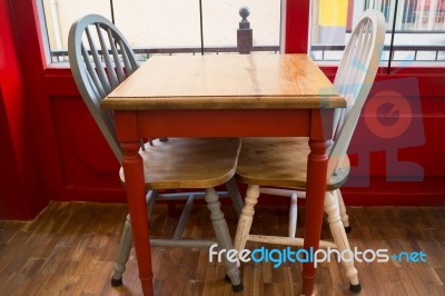 Single Vintage White Kitchen Chair Stock Photo