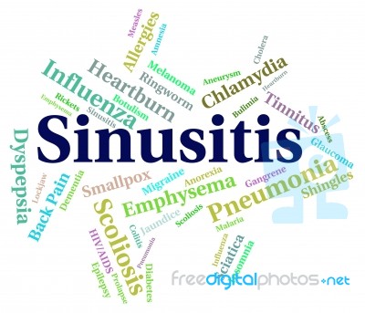 Sinusitis Word Represents Ill Health And Crs Stock Image