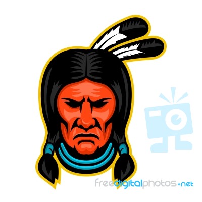 Sioux Chief Sports Mascot Stock Image