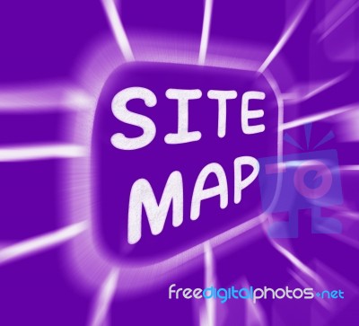 Site Map Diagram Displays Layout Of Website Pages Stock Image