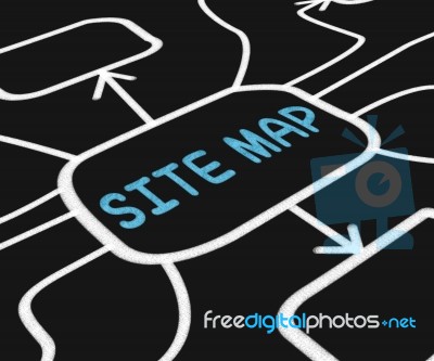 Site Map Diagram Means Navigating Around Website Stock Image