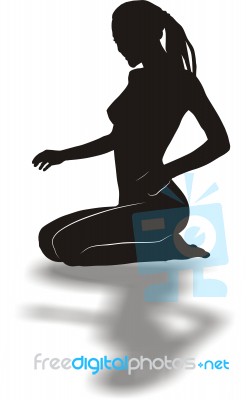 Sitting Woman Stock Image