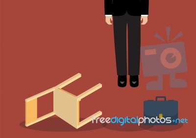 Situation Of Hanged Businessman Stock Image