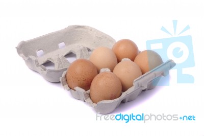 Six Eggs Stock Photo