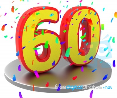 Sixtieth Birthday Means Happy Anniversary And 60th Stock Image