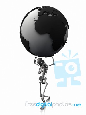 Skeleton And Earth Stock Image