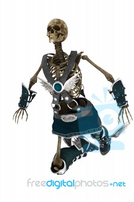 Skeleton kneeling down Stock Image