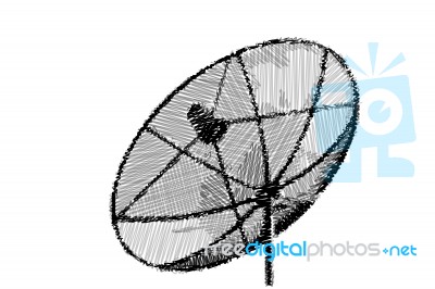 Sketch Satellite Dish Stock Image