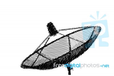 Sketch Satellite Dish Stock Image