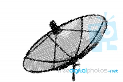 Sketch Satellite Dish Stock Image