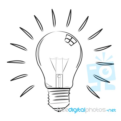 Sketchy Electric Bulb Stock Image