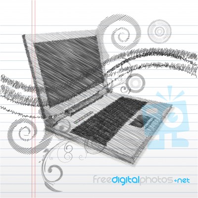 Sketchy Laptop Stock Image