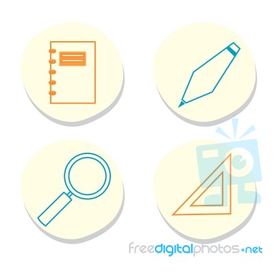 Sketchy Study Icons Stock Image