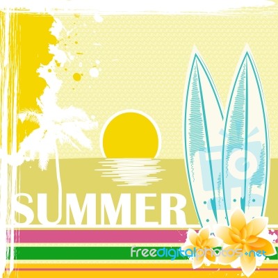 Sketchy Summer Card Stock Image