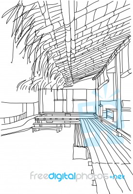 Sketchy Veranda Stock Image