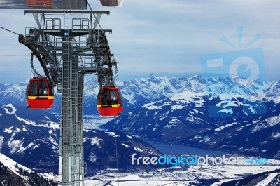 Ski Lift In The Winter Stock Photo