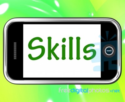 Skills Smartphone Shows Training And Learning On Web Stock Image