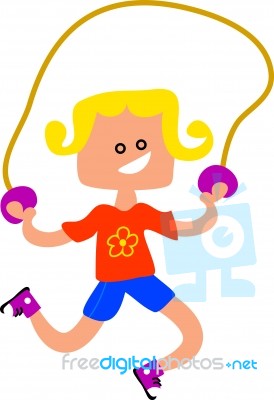 Skipping Girl Stock Image