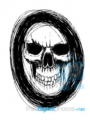 Skull In Circle Stock Image