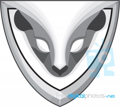 Skunk Head Front Shield Retro Stock Image