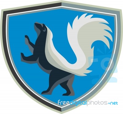 Skunk Prancing Side Crest Retro Stock Image