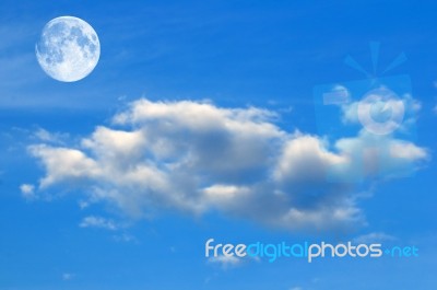 Sky And Moon Stock Photo