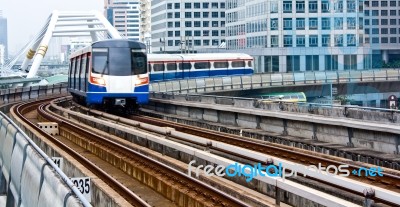 Sky Train In Bangkok Stock Photo